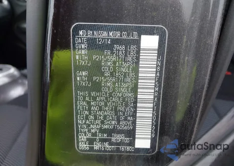 2015 Nissan Juke S из США, поврежденный, VIN JN8AF5MRXFT505659